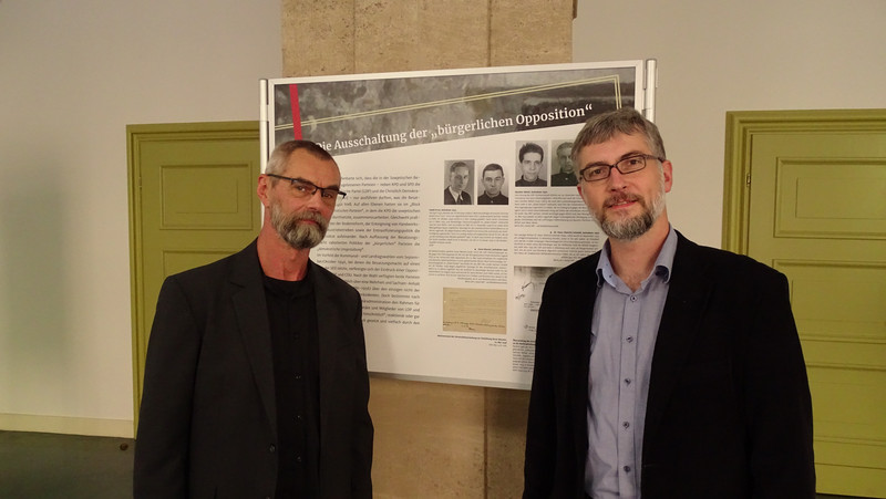 Michael Viebig, Leiter der Gedenkstätte ROTER OCHSE und Dr. Daniel Bohse, Leiter der Gedenkstätte Moritzplatz.