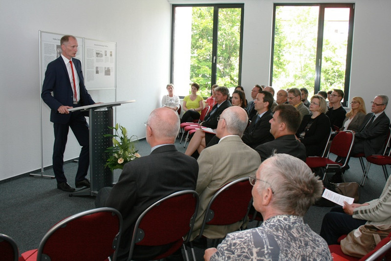 Grußworte an die Gäste der Ausstellungseröffnung durch den Bürgermeister der Stadt Zerbst, Andreas Dittmann