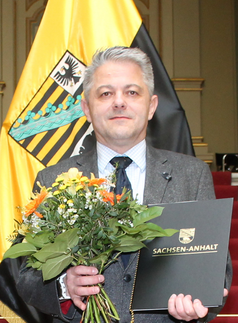 Staatssekretär Steffen Eckold bei seiner Ernennung in der Staatskanzlei